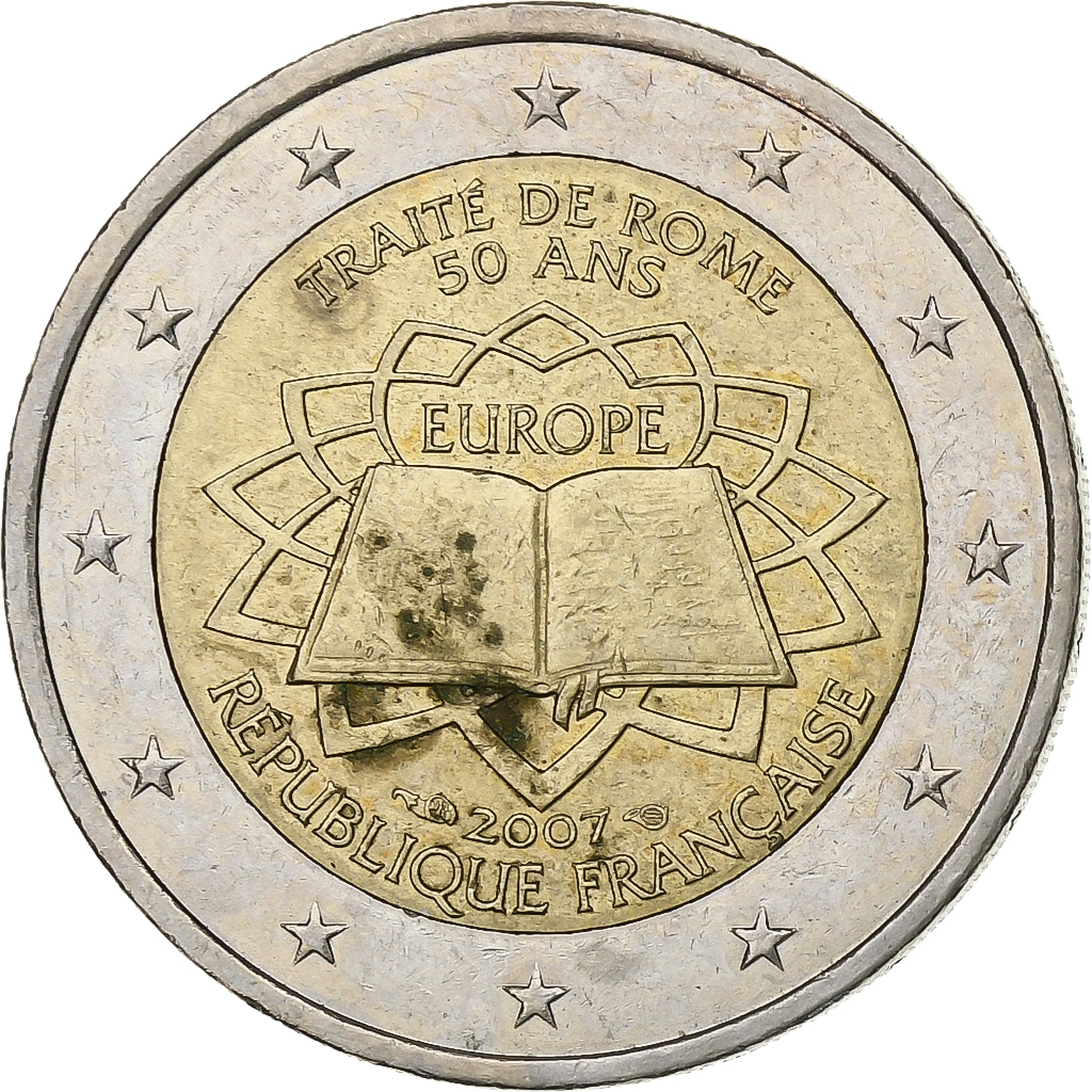 France, 2 Euro, 2007, Paris, Bi-Metallic, 