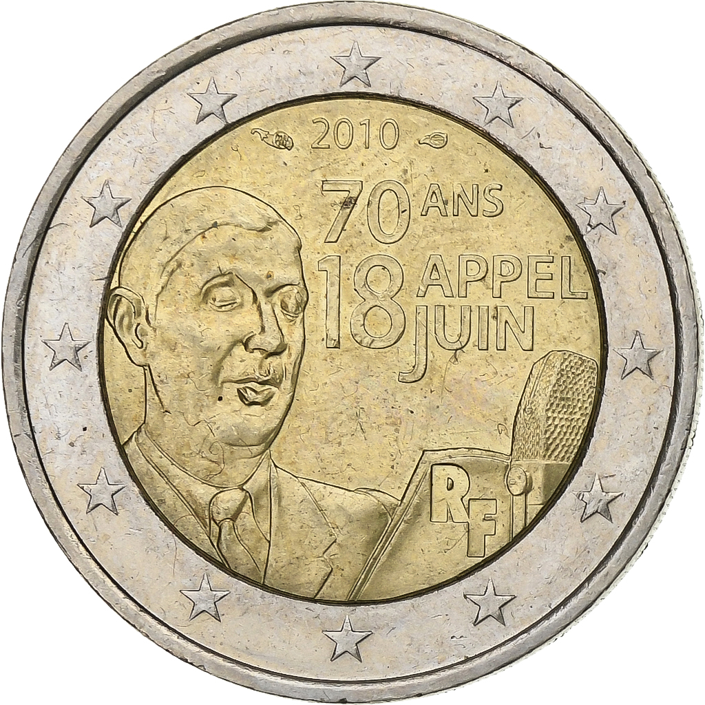 France, 2 Euro, 2010, Paris, Bi-Metallic, AU(55-58), Gadoury:12, KM:1676