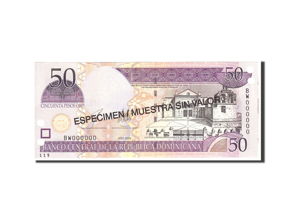 Banknote, Dominican Republic, 50 Pesos Oro, 2003, Undated, KM:170s3, UNC(65-70)