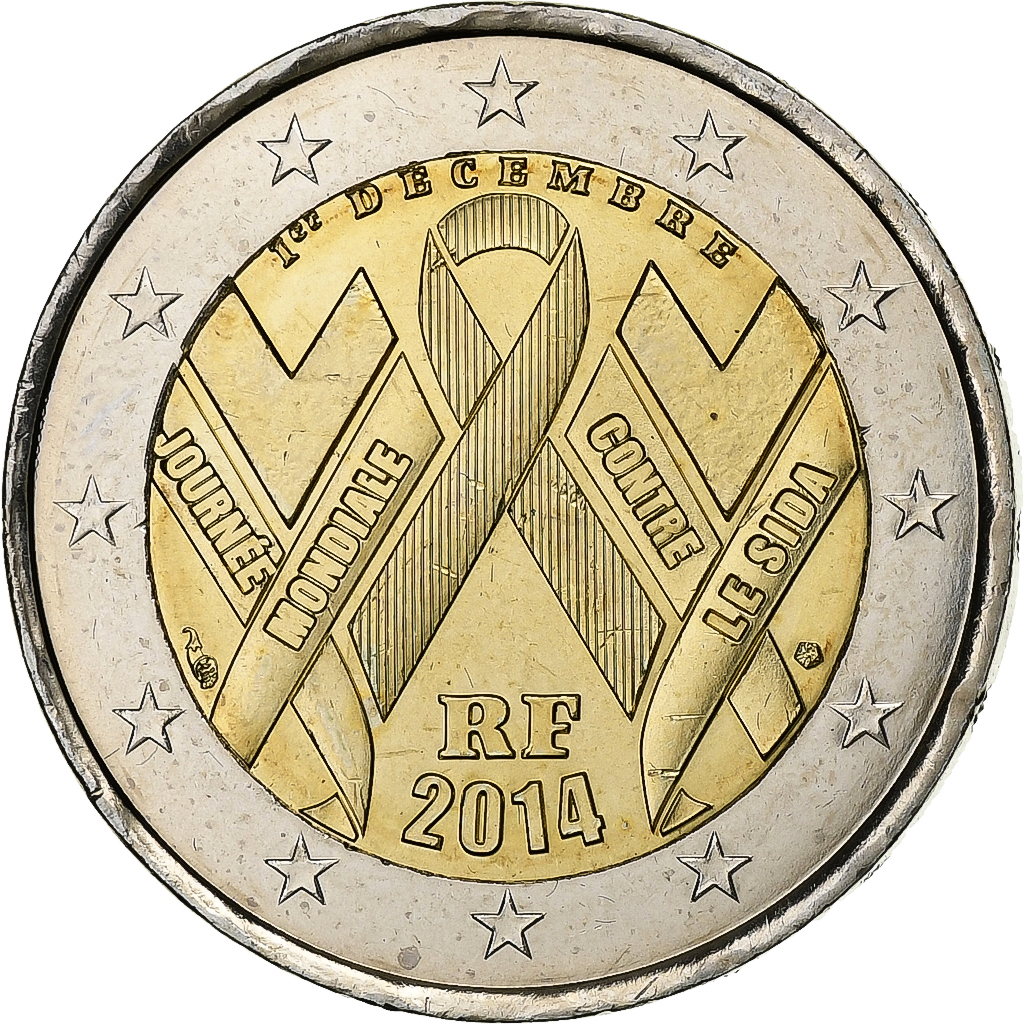 Frankreich, 2 Euro, 2014, Bi-Metallic, UNZ+, Gadoury:19