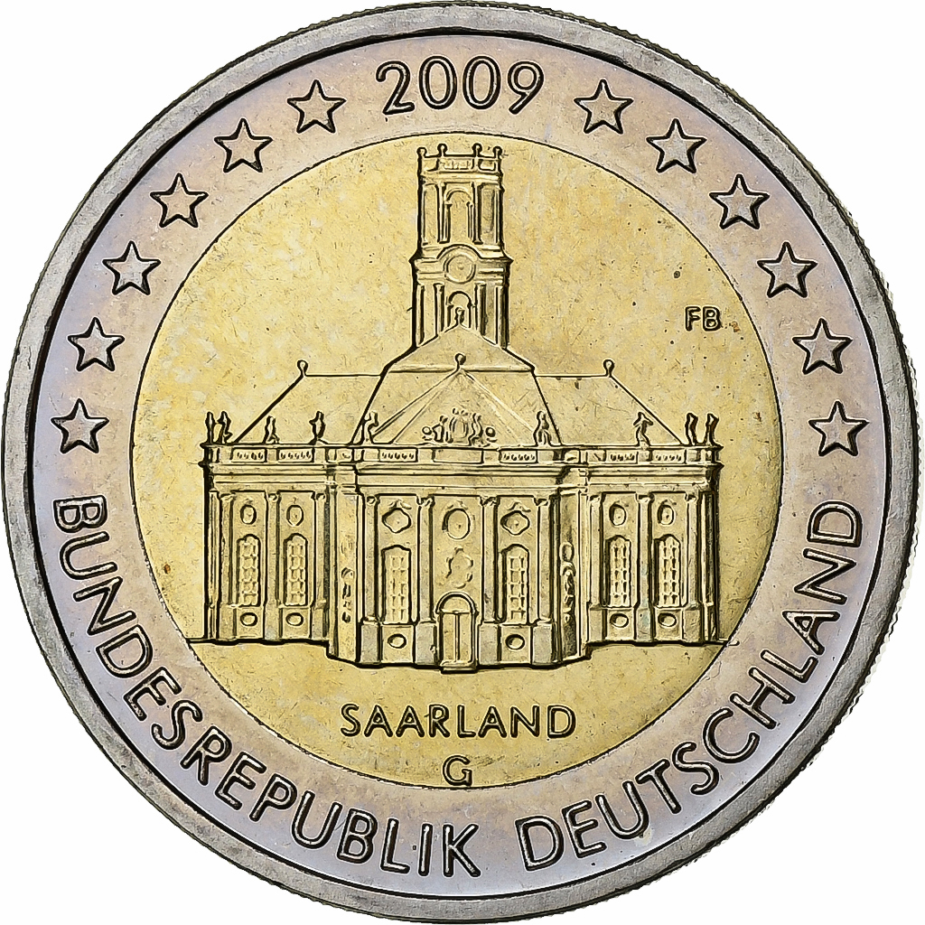 Bundesrepublik Deutschland, 2 Euro, 2009, Karlsruhe, Bi-Metallic, UNZ, KM:276
