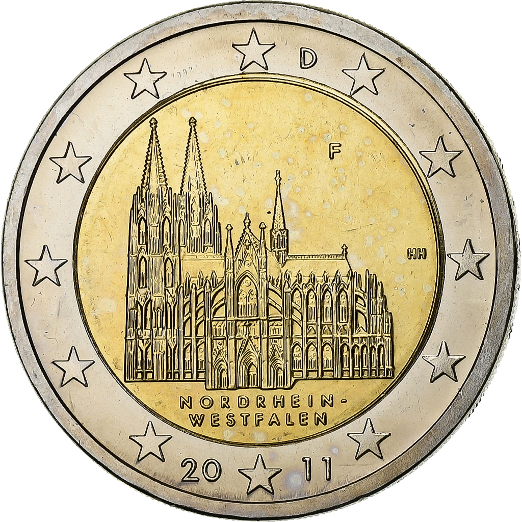 Bundesrepublik Deutschland, 2 Euro, NORDRHEIN - WESTFALEN, 2011, Stuttgart, UNZ