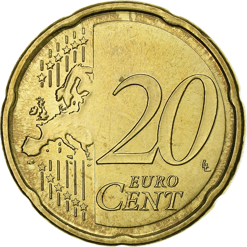 San Marino, 20 Euro Cent, 2008, Rome, Brass, , KM:483