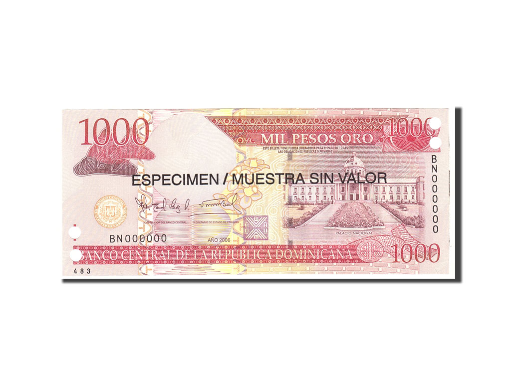 Banknote, Dominican Republic, 1000 Pesos Oro, 2006, Undated, KM:180s1