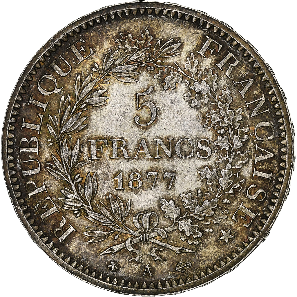 France, 5 Francs, Hercule, 1877, Paris, Silver, , Gadoury:745a