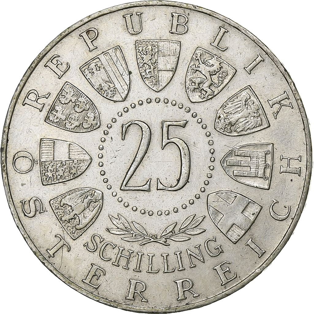 Austria, 25 Schilling, 1958, Silver, , KM:2884