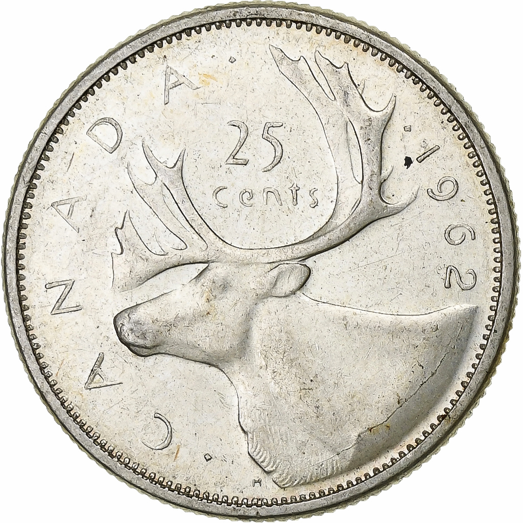 Canada, Elizabeth II, 25 Cents, 1962, Royal Canadian Mint, Silver, 