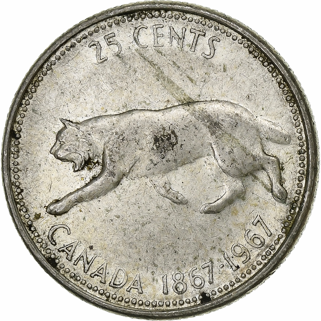 Canada, Elizabeth II, 25 Cents, 1967, Royal Canadian Mint, Silver, 