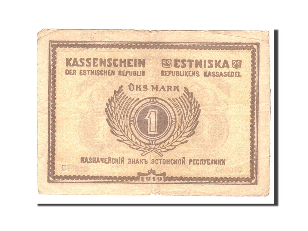 Banknote, Estonia, 1 Mark, 1919, Undated, KM:43a, EF(40-45)