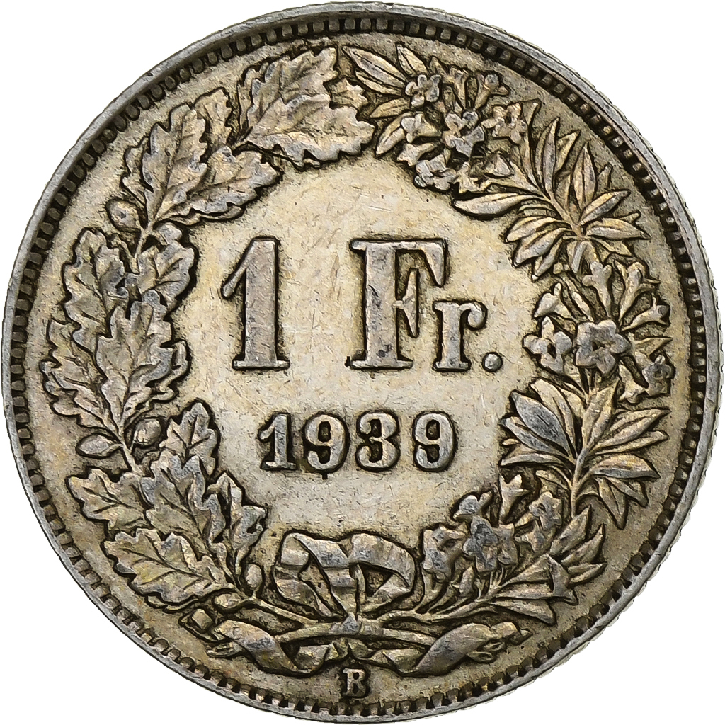 Switzerland, Franc, 1939, Silver, , KM:24