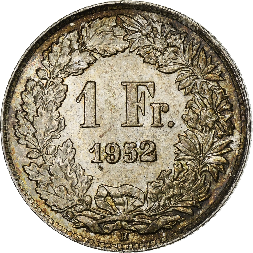 Switzerland, Franc, 1952, Bern, Silver, , KM:24