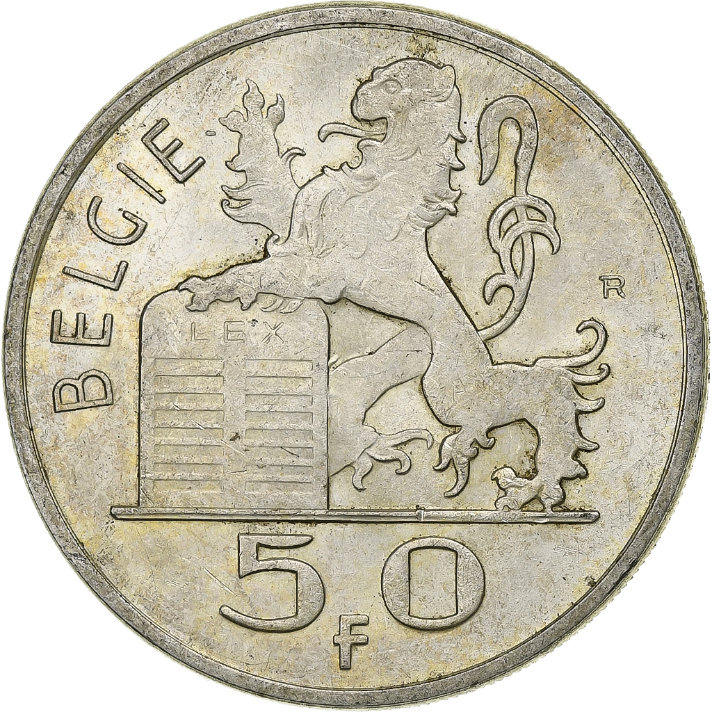 Belgium, Régence Prince Charles, 50 Francs, 50 Frank, 1950, Silver, AU(50-53)