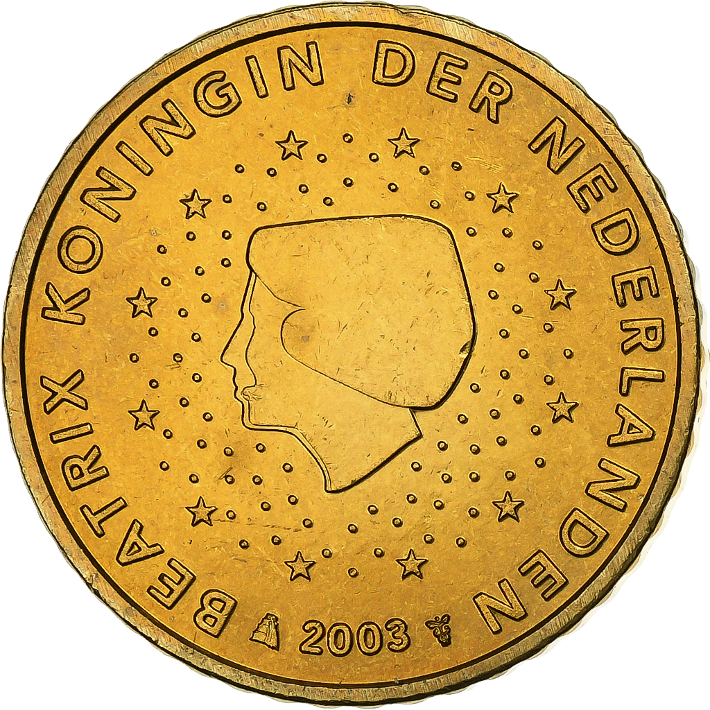 Netherlands, Beatrix, 50 Euro Cent, 2003, Utrecht, Brass, , KM:239