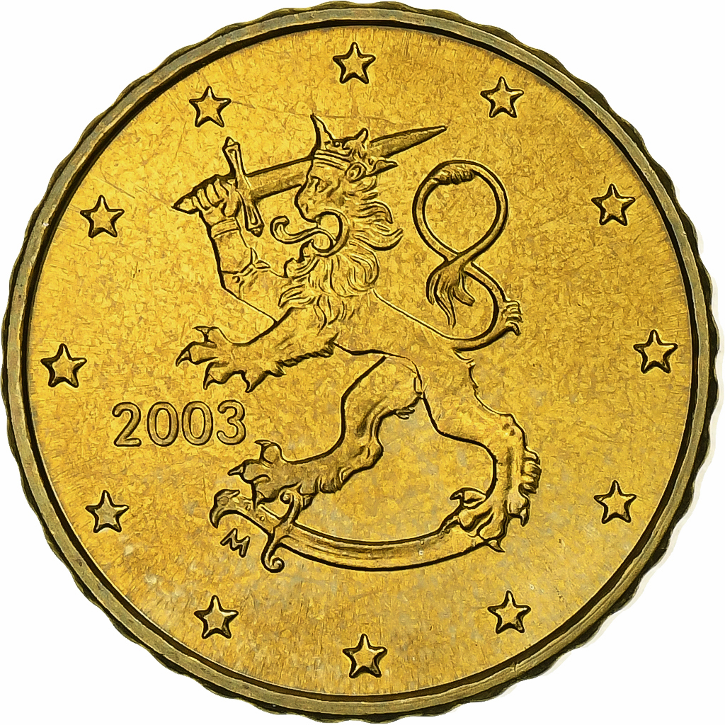 Finland, 10 Euro Cent, 2003, Vantaa, Brass, , KM:101