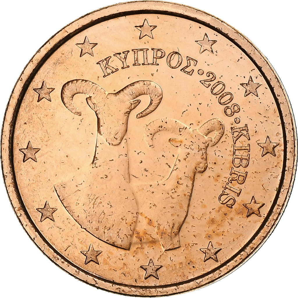 Zypern, 2 Euro Cent, 2008, Copper Plated Steel, VZ, KM:79