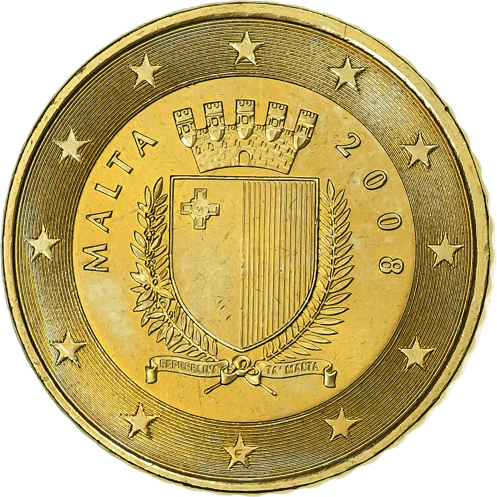 Malta, 50 Euro Cent, 2008, Paris, Messing, UNZ, KM:130