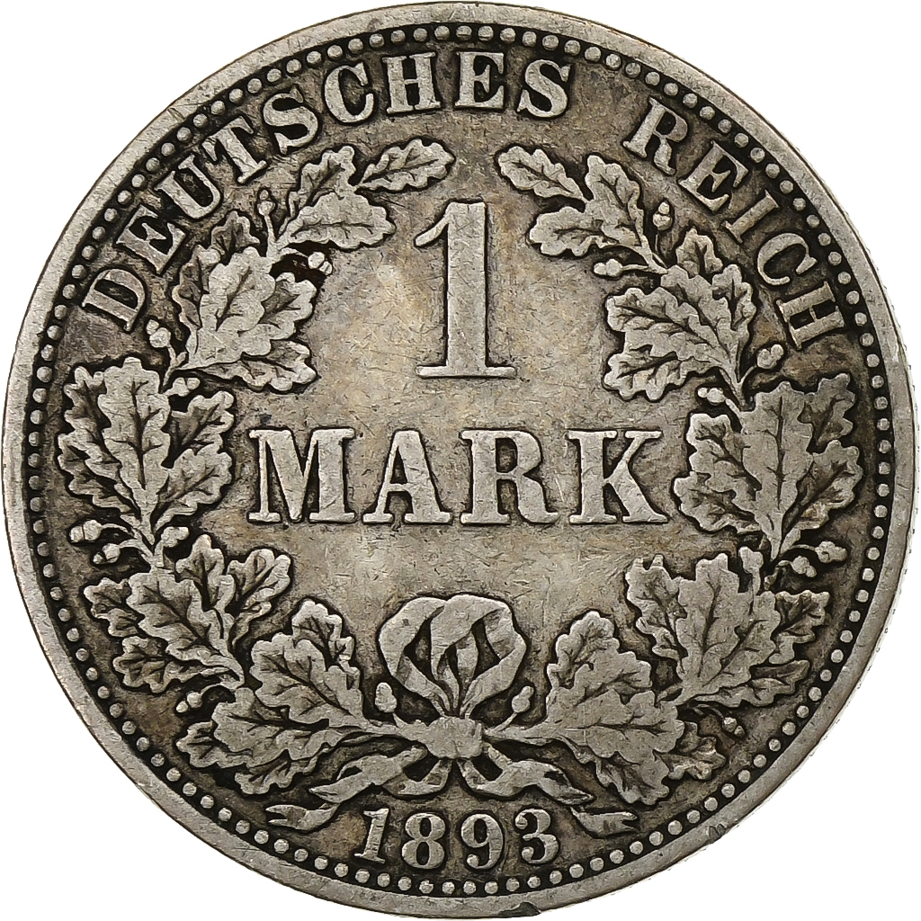 GERMANY - EMPIRE, Wilhelm II, Mark, 1893, Berlin, Silver, , KM:14