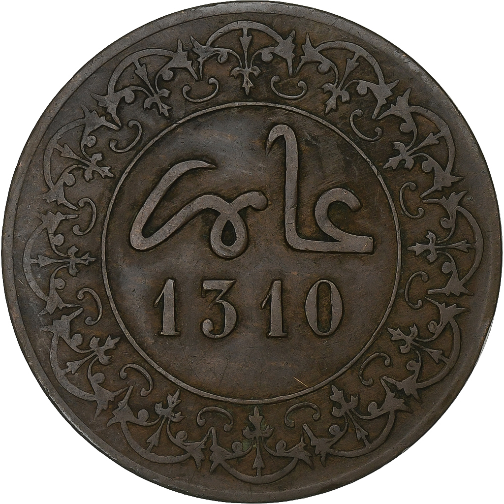 Morocco, Moulay al-Hasan I, 4 Falus, 1893 (1310 AH), Fes, Bronze, 