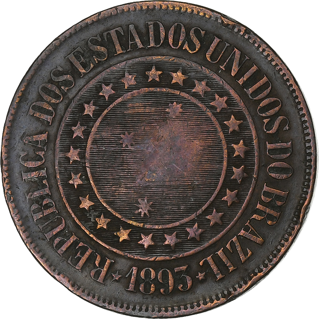 Brazil, 40 Reis, 1893, Bronze, , KM:491