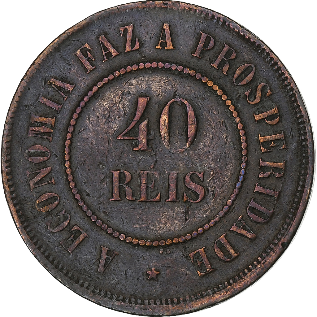Brazil, 40 Reis, 1893, Bronze, , KM:491