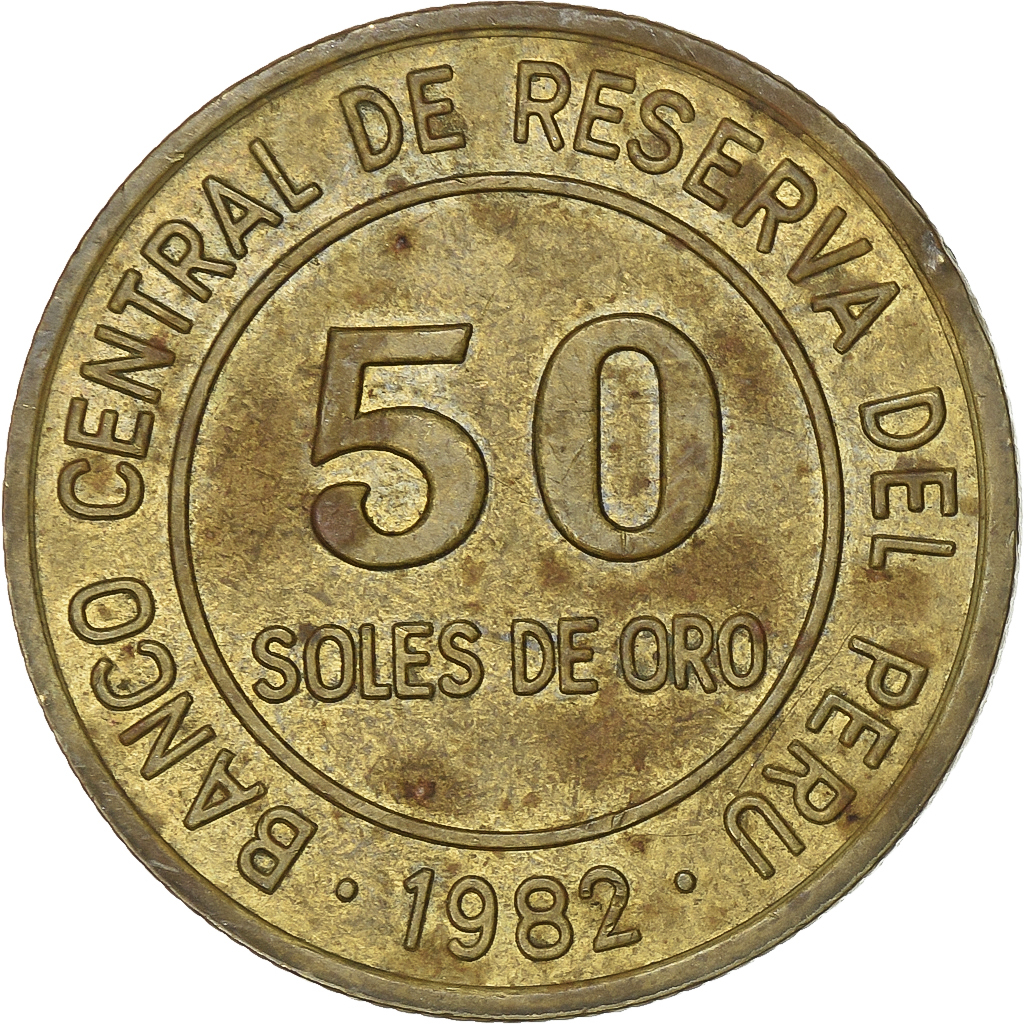Peru, 50 Soles, 1982, Lima, Aluminum-Bronze, , KM:273