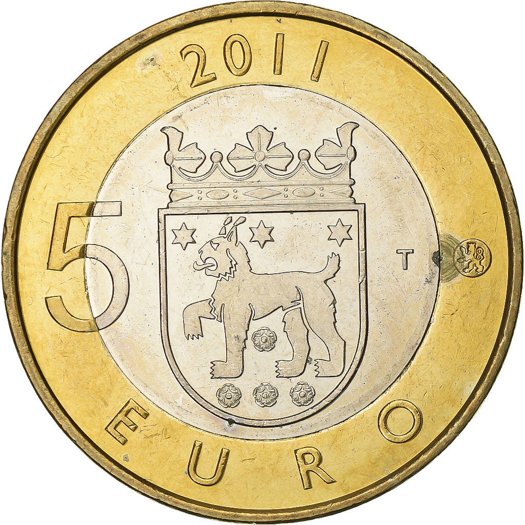 Finland, 5 Euro, 2011, Vantaa, Bi-Metallic, AU, KM:161