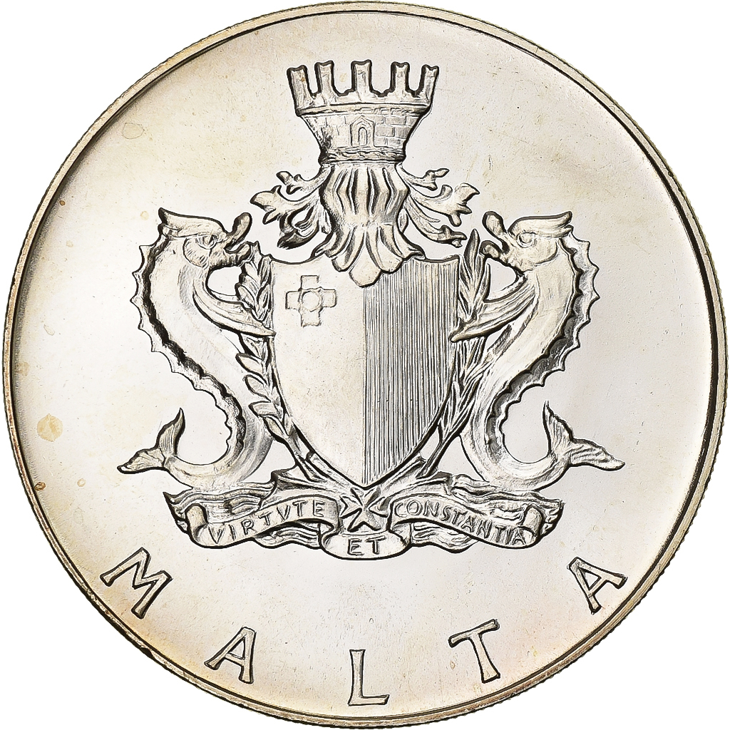 Malta, 2 Pounds, 1973, Silver, , KM:20