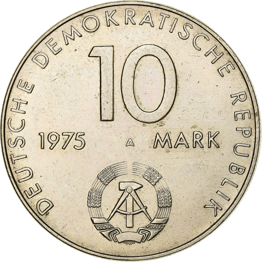 Democratic Republic of Germany, 10 Mark, 1975, Berlin, Copper-nickel, 