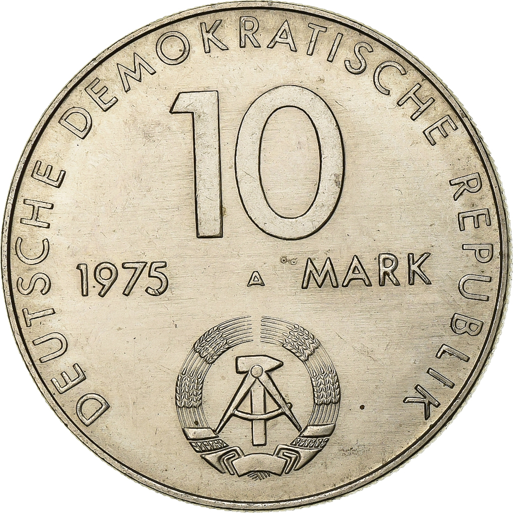 Democratic Republic of Germany, 10 Mark, 1975, Berlin, Copper-nickel, 