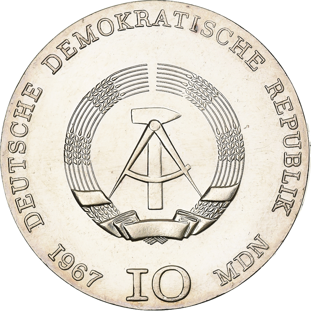 Democratic Republic of Germany, 10 Mark, 1967, Silver, , KM:17.1