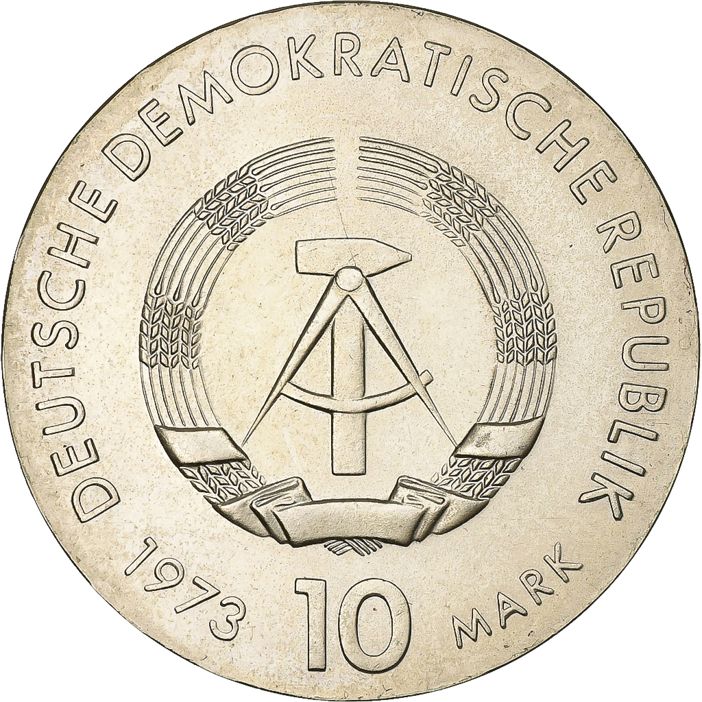 Democratic Republic of Germany, 10 Mark, 1973, Silver, , KM:45