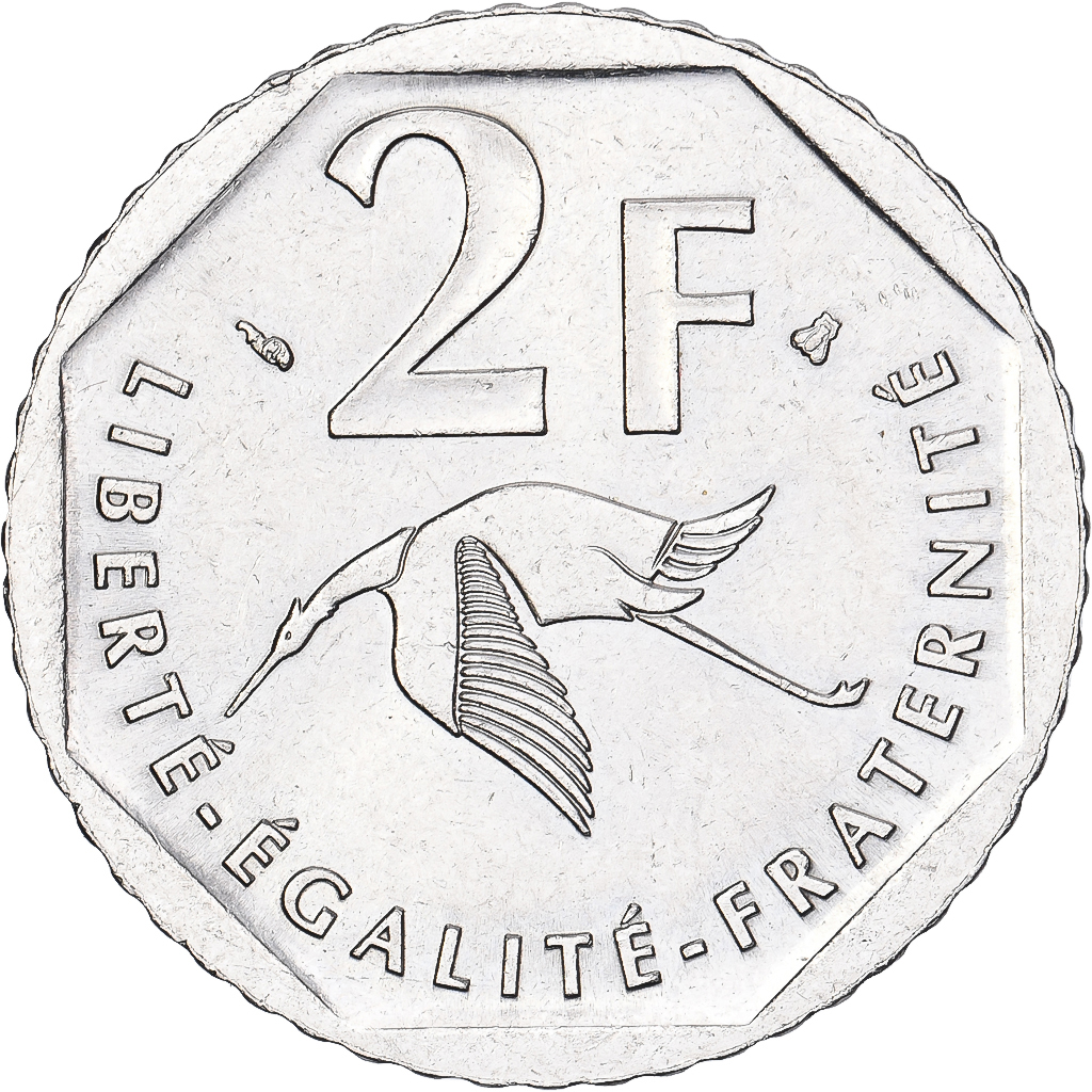 France, 2 Francs, Guynemer, 1997, Paris, Nickel, AU(55-58), KM:1187