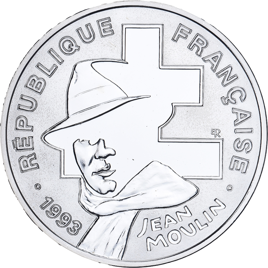 France, 100 Francs, Jean Moulin, 1993, Monnaie de Paris, ESSAI, Silver