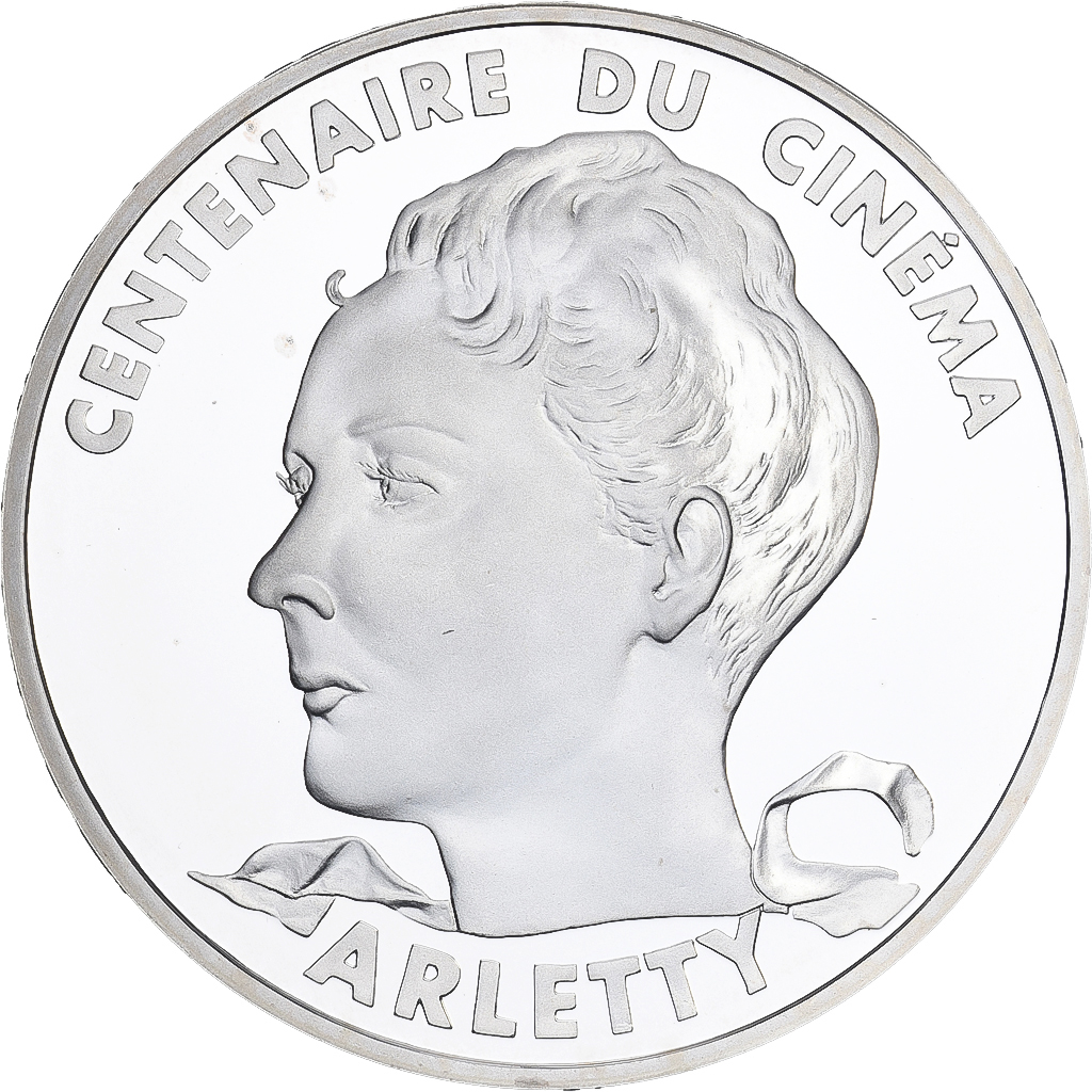 France, 100 Francs, Arletty, Centenaire du Cinéma, 1995, Paris, Silver