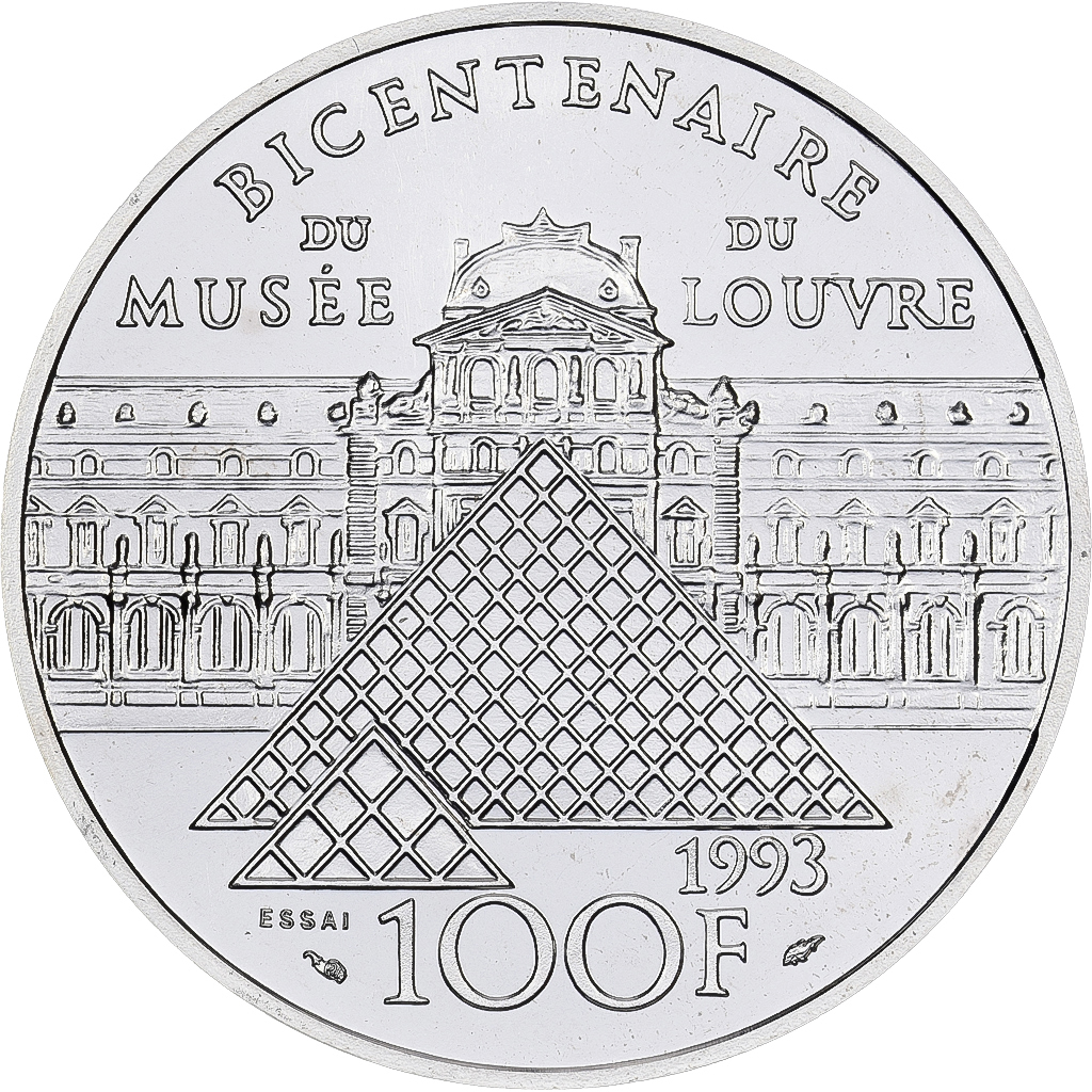 France, 100 Francs, Mona Lisa, Bicentenaire du Musée du Louvre, 1993, ESSAI