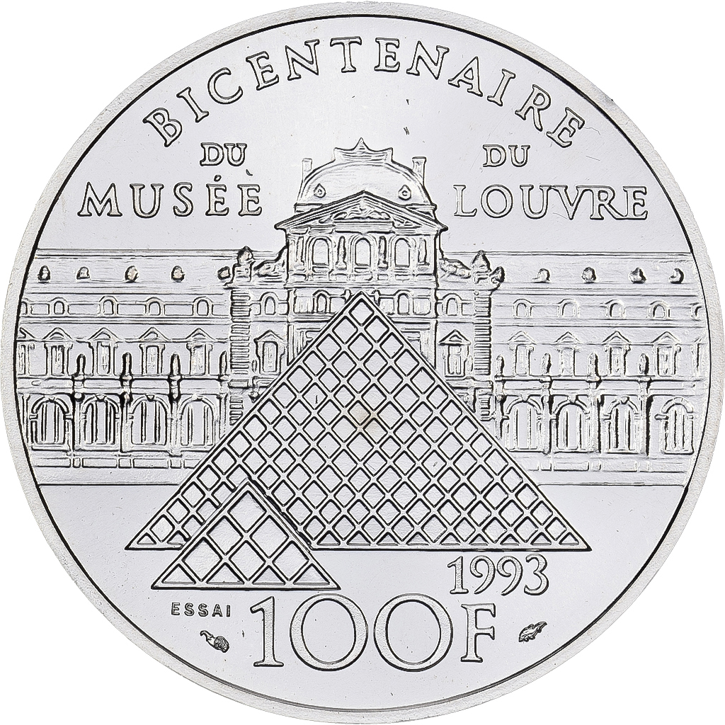 Coin, France, Victoire Samothrace, Bicentenaire du Musée du Louvre, 100 Francs