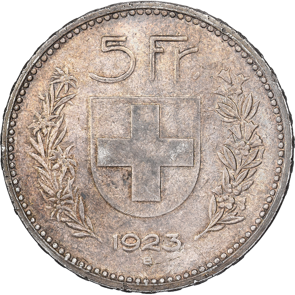Switzerland, 5 Francs, 1923, Bern, Silver, , KM:37
