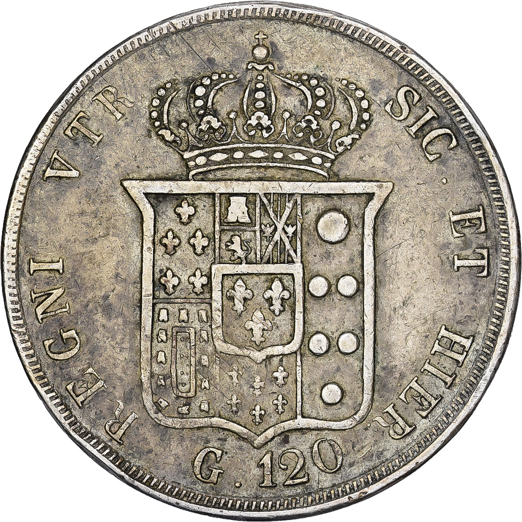 Kingdom of the Two Sicilies, NAPLES, Ferdinando II, 120 Grana, 1848, Silver