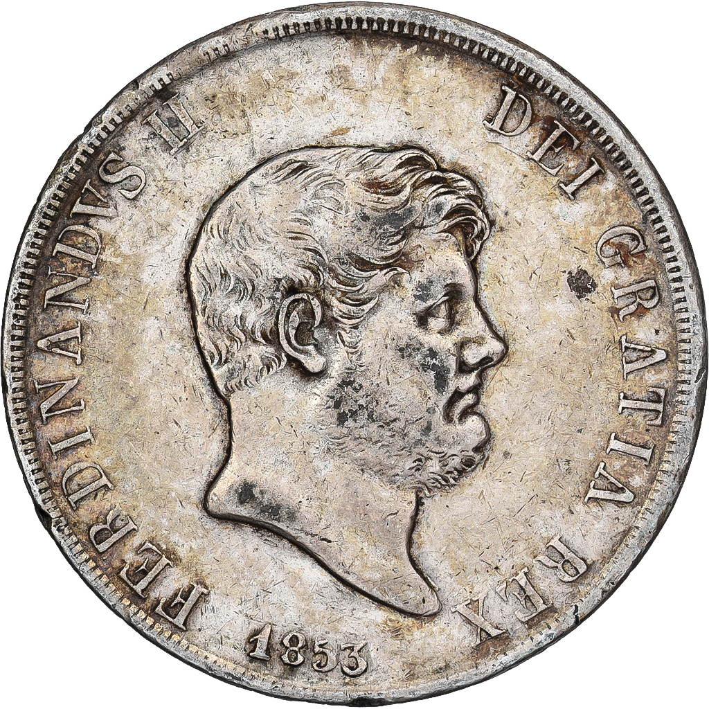 Italian States, NAPLES, Ferdinando II, 120 Grana, 1853, Silver, 