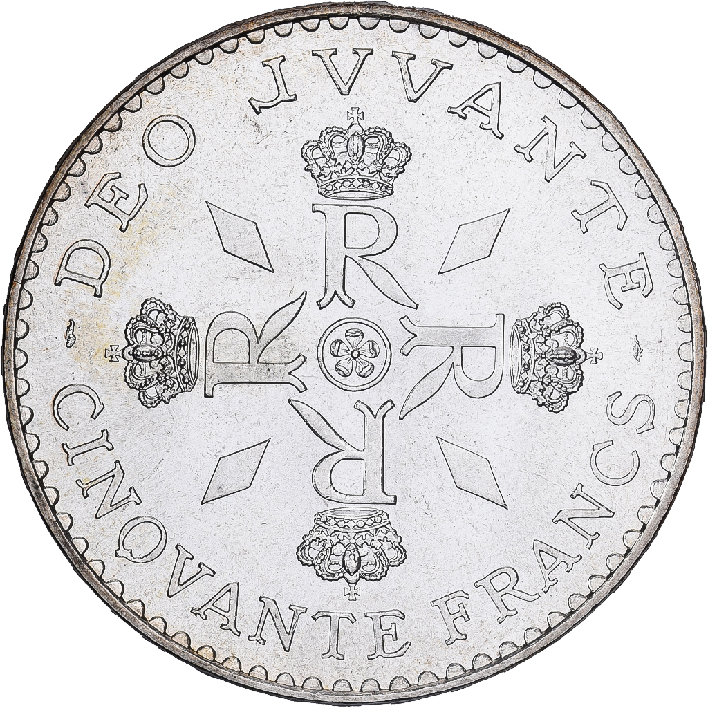 Monaco, Rainier III, 50 Francs, 1974, Silver, , KM:152.1