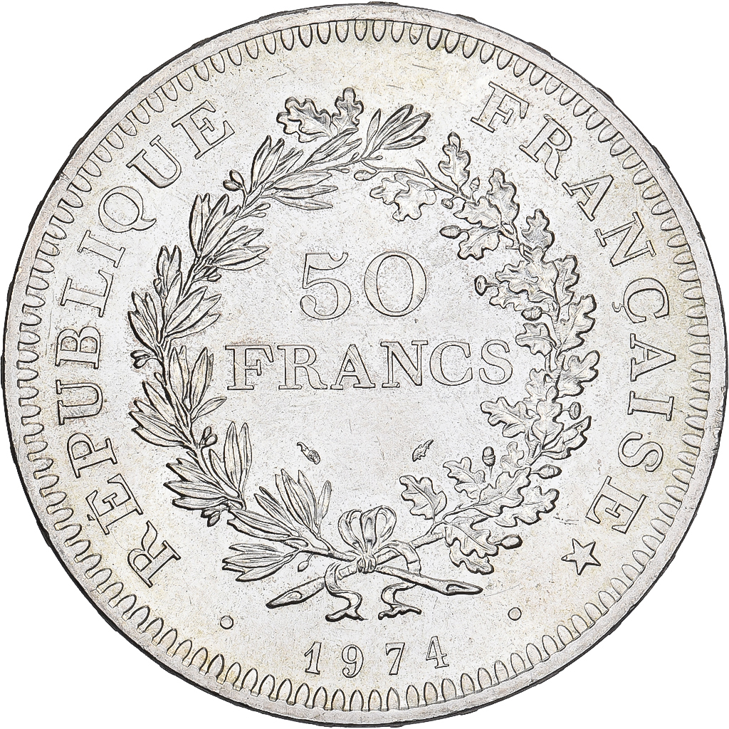 France, 50 Francs, Hercule, 1974, Hybrid issue, Silver, , Gadoury:882a