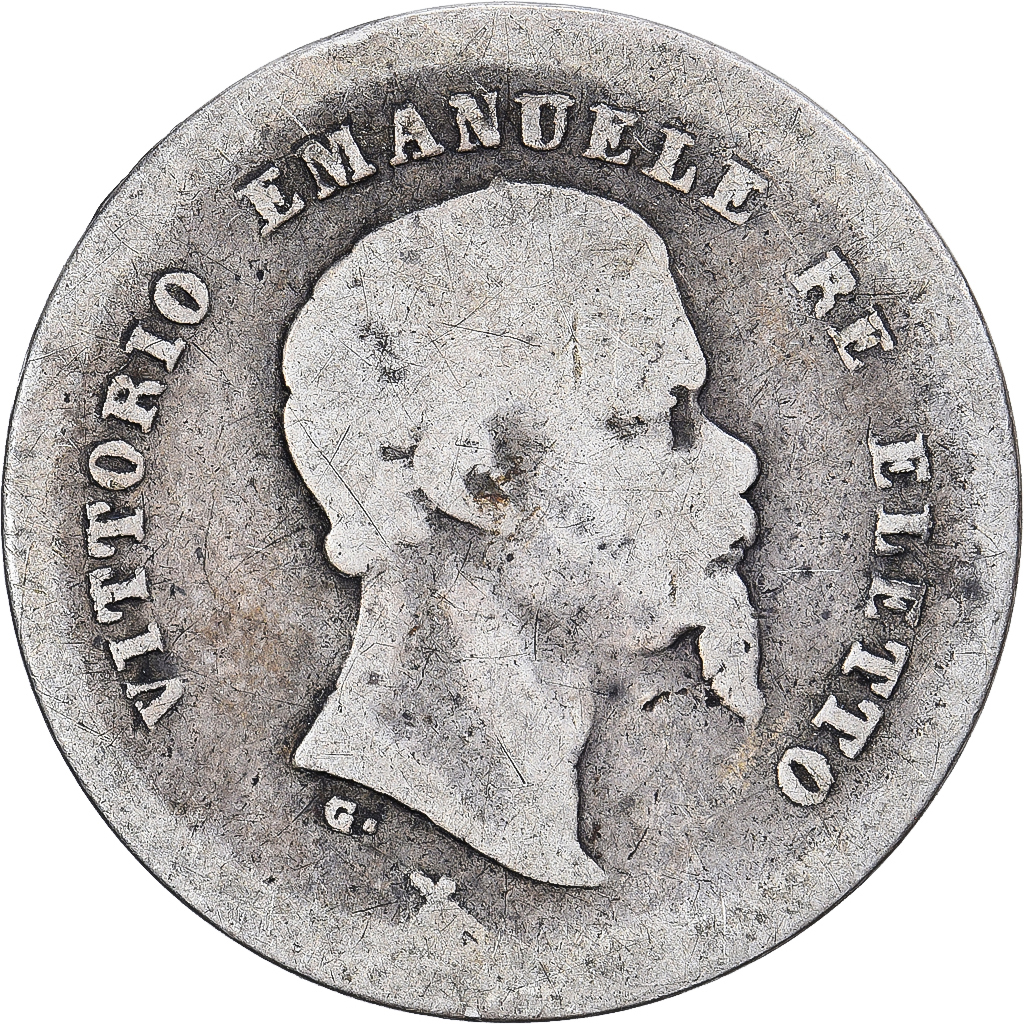 Italian States, EMILIA, Vittorio Emanuele II, 50 Centesimi, 1860, Florence