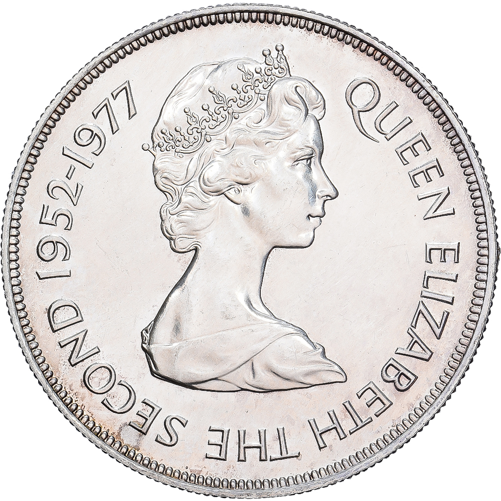Mauritius, 25 Rupees, 1977, Silver, AU, KM:43