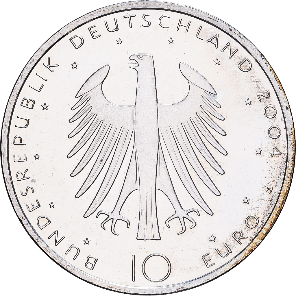Germany, 10 Euro, Eduard Mörike, 2004, Stuttgart, Silver, MS, KM:233