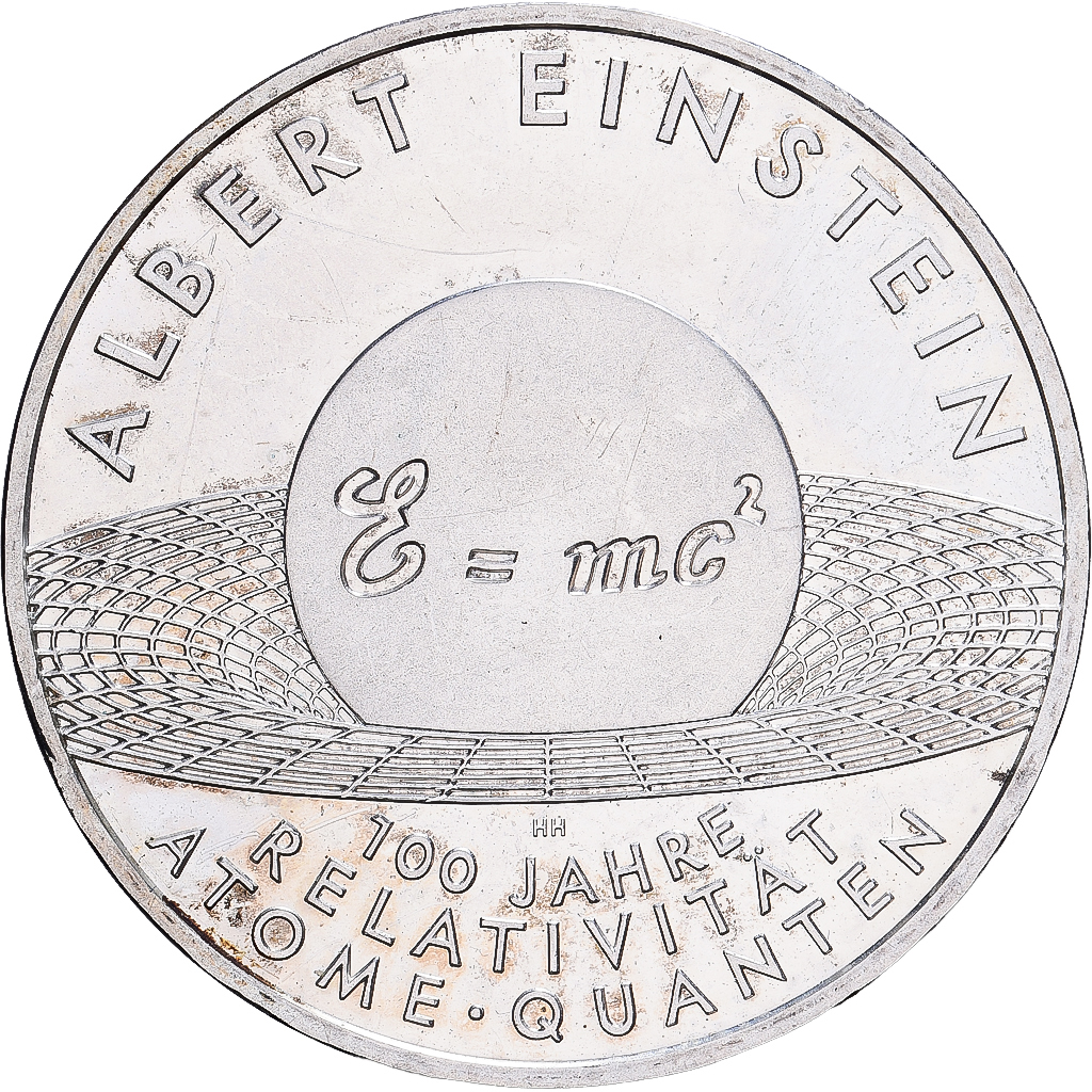 Bundesrepublik Deutschland, 10 Euro, Albert Einstein, 2005, Hamburg, Silber, VZ