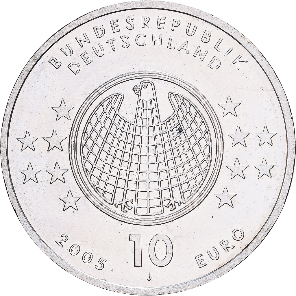 Bundesrepublik Deutschland, 10 Euro, Albert Einstein, 2005, Hamburg, Silber, VZ