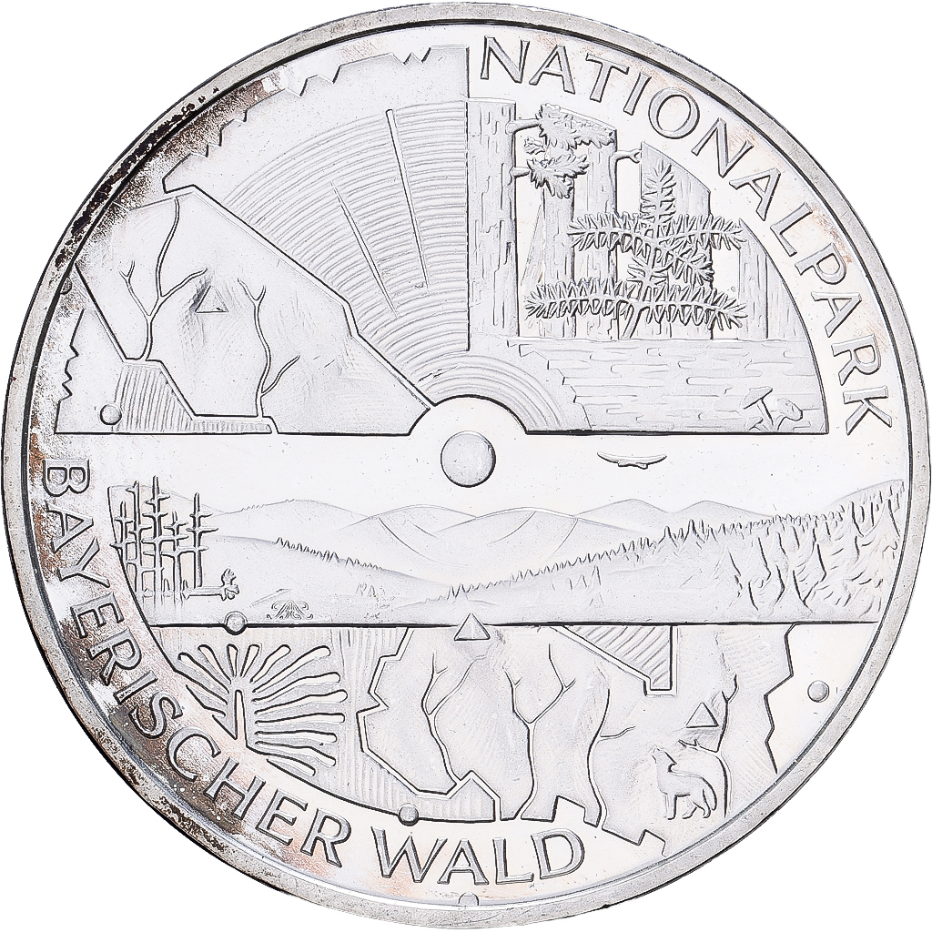 Allemagne, 10 Euro, Bavarian Forest National Park, 2005, Munich, Argent, SUP+
