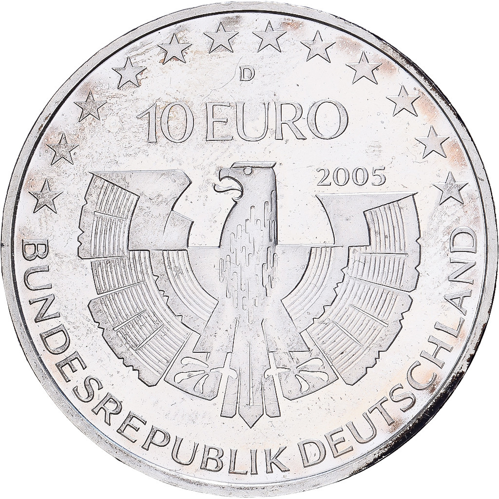 Allemagne, 10 Euro, Bavarian Forest National Park, 2005, Munich, Argent, SUP+