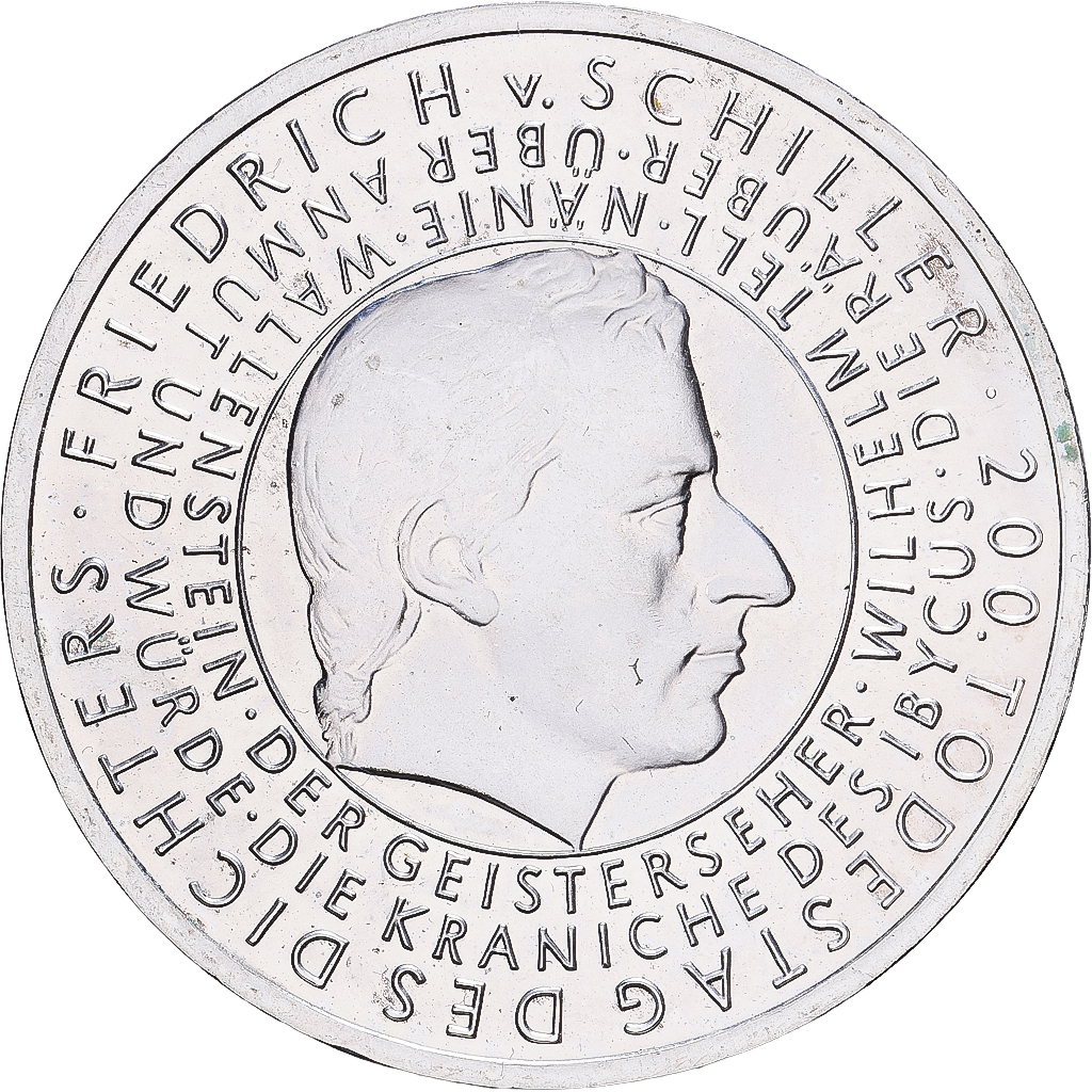 Deutschland, 10 Euro, Friedrich von Schiller, 2005, Karlsruhe, Silber, UNZ