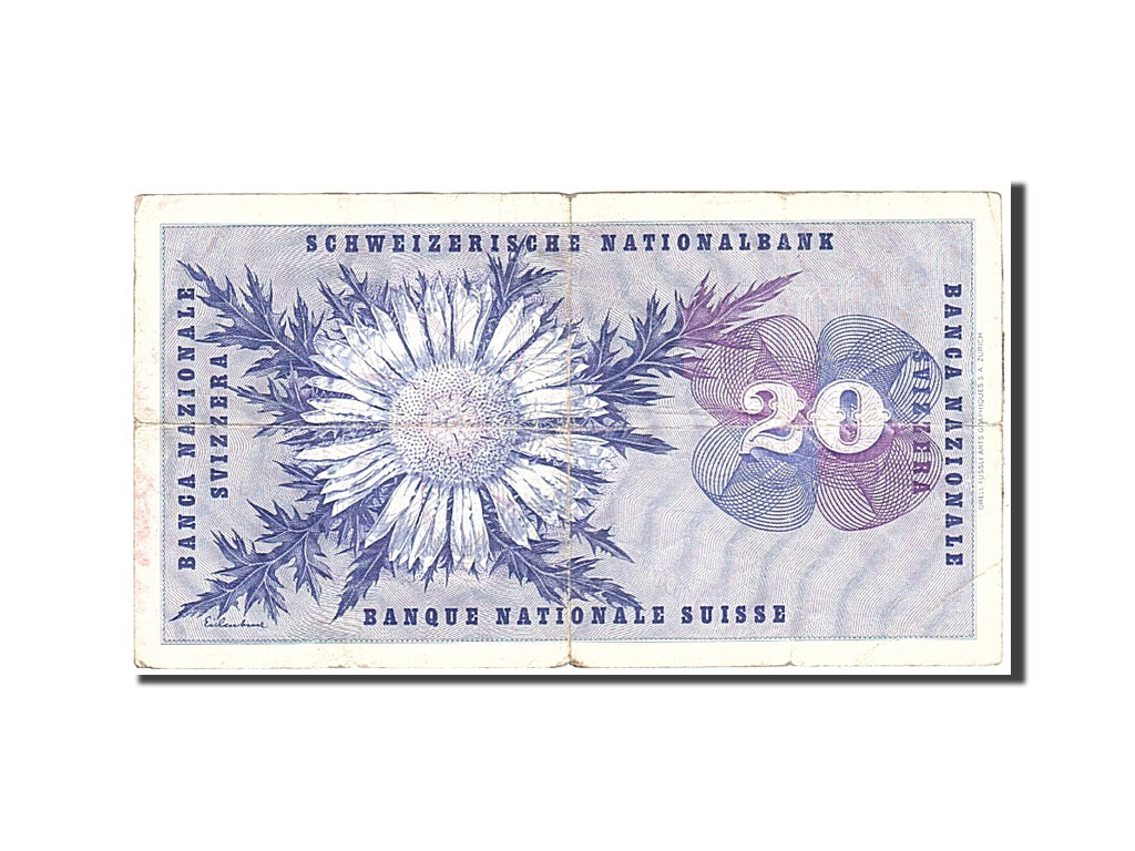 Banknote, Switzerland, 20 Franken, 1973, 1973-03-07, KM:46u, EF(40-45)